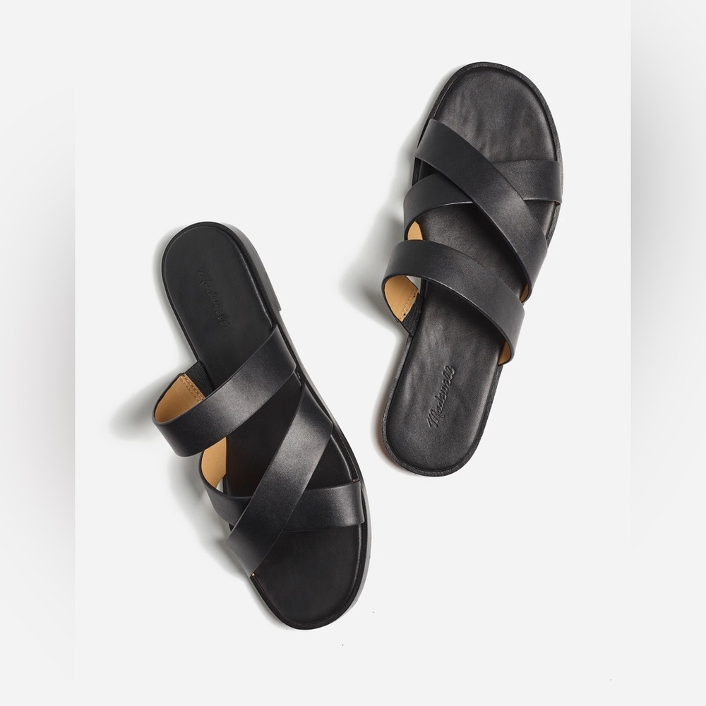 Madewell The Mena Slide Sandal in True Black